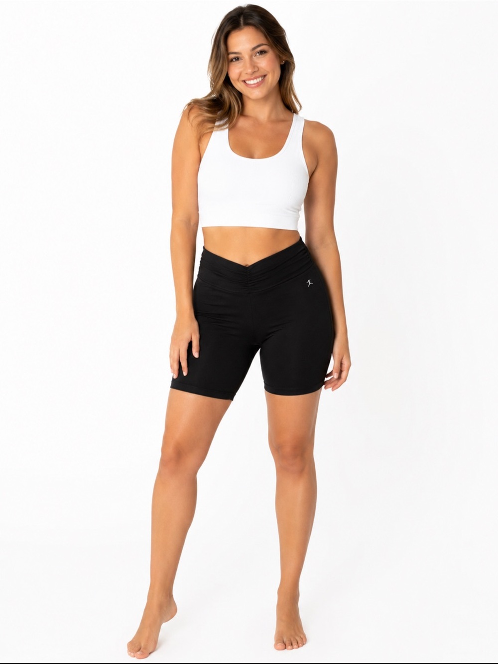 Danskin Women’s Black V-Waist Bermuda Bike Shorts Size Small